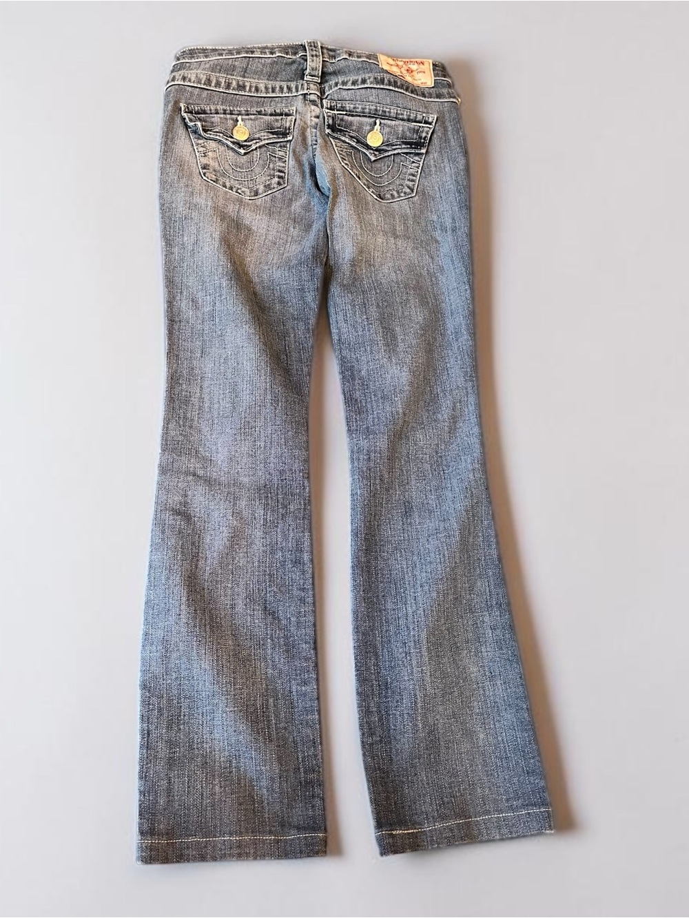 True Religion Washed Blue Denim Jeans w/Signature Tag (Sz. 26 & 34”L) EUC - Picture 5 of 10
